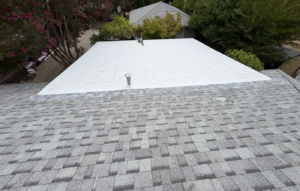 New Versico 60 mil TPO patio roof over ISO board insulation on a Sacramento home